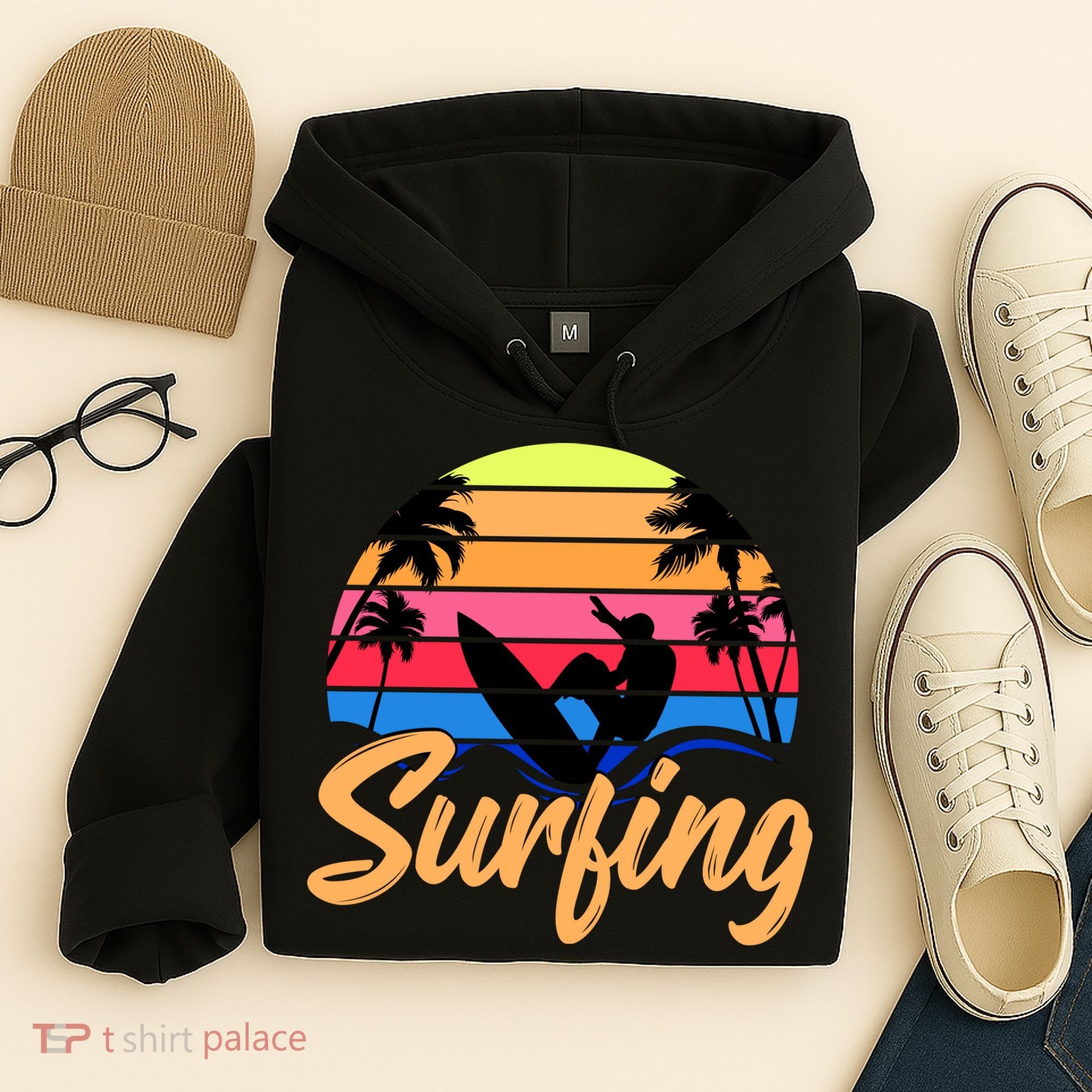 Retro Surfing Logo Hoodie