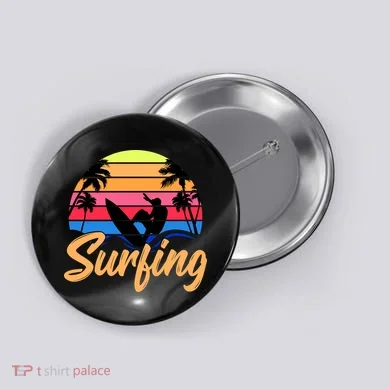 Retro Surfing Logo Button