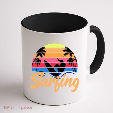 Retro Surfing Logo Coffee Mug back
