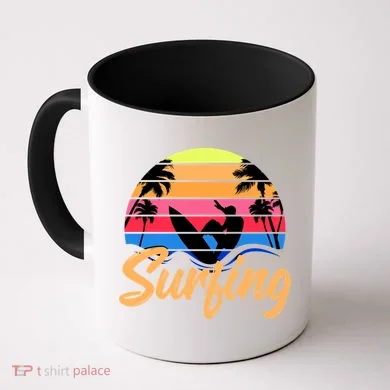 Retro Surfing Logo Coffee Mug