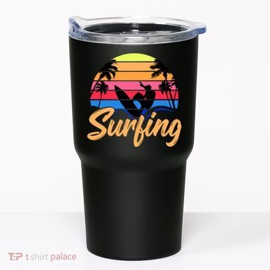 Retro Surfing Logo Tumbler