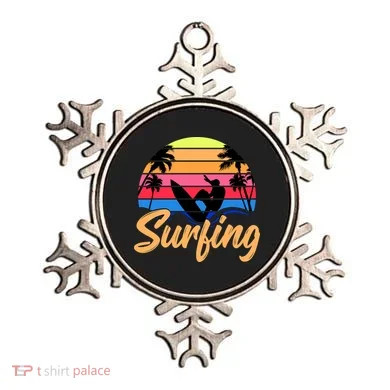 Retro Surfing Logo Ornament
