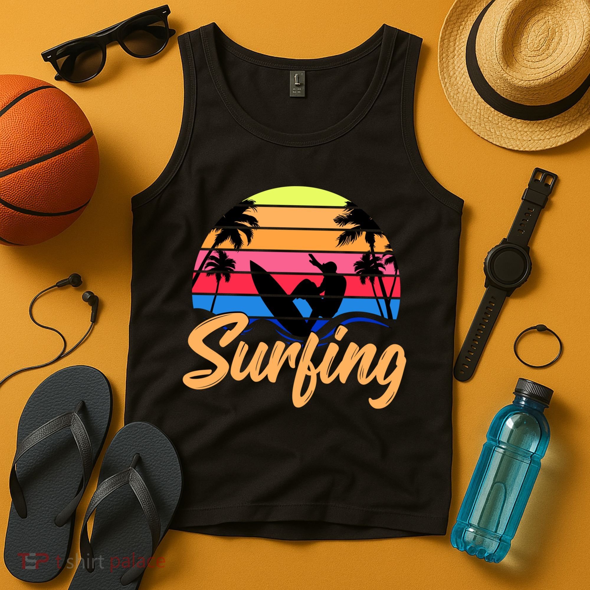Retro Surfing Logo Tank Top