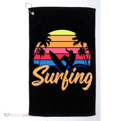 Retro Surfing Logo Golf Towel