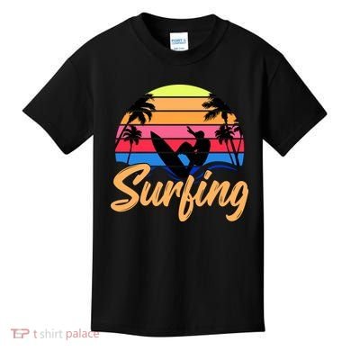 Retro Surfing Logo Kids T-Shirt