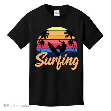 Retro Surfing Logo Kids T-Shirt