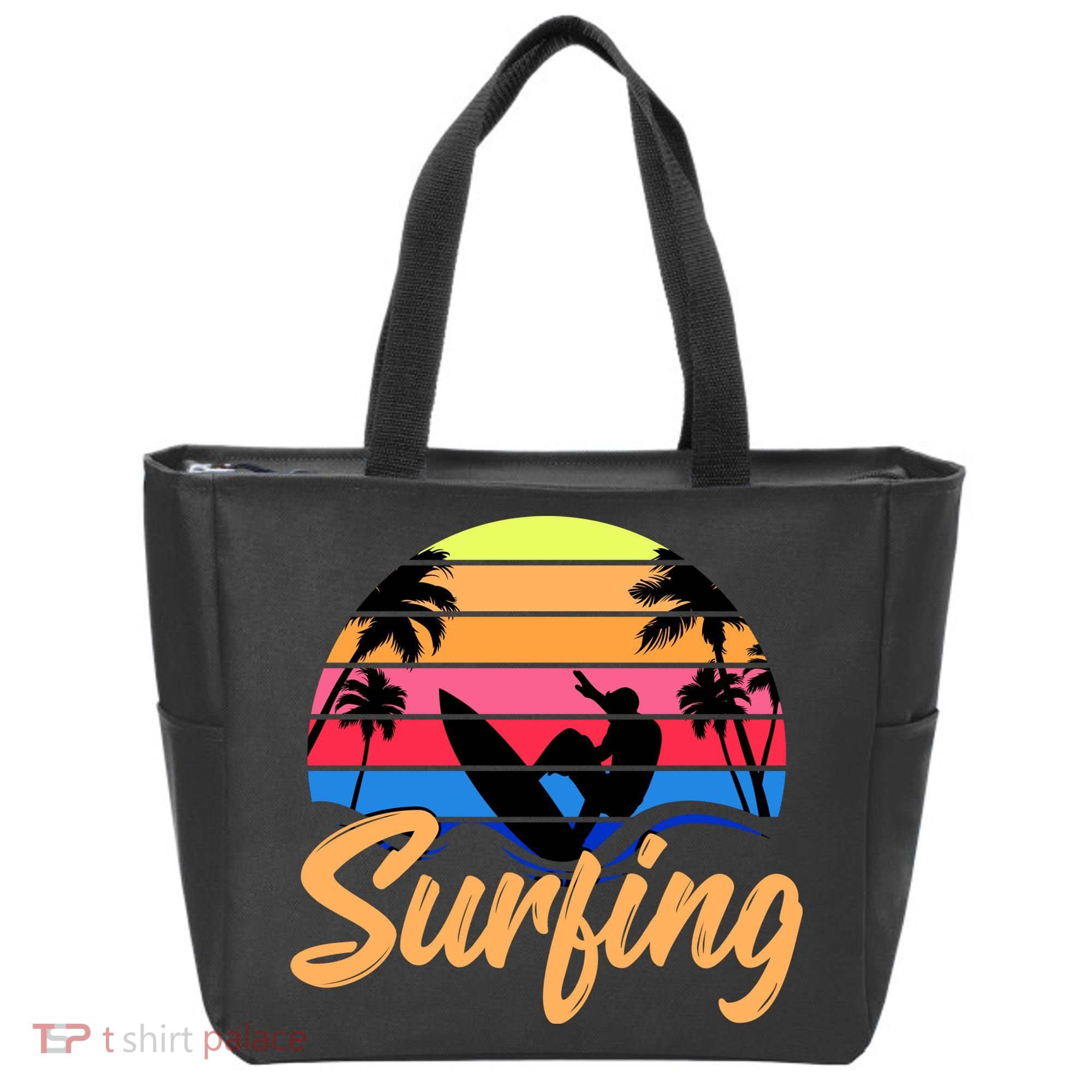 Retro Surfing Logo Tote Bag