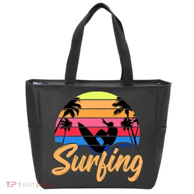 Retro Surfing Logo Tote Bag