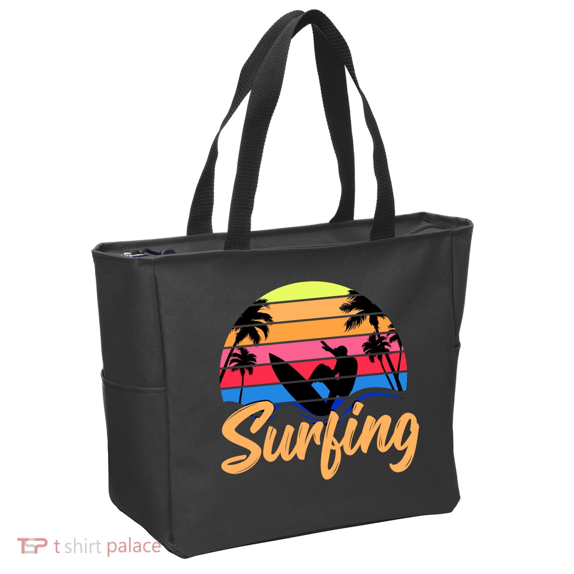 Retro Surfing Logo Tote Bag