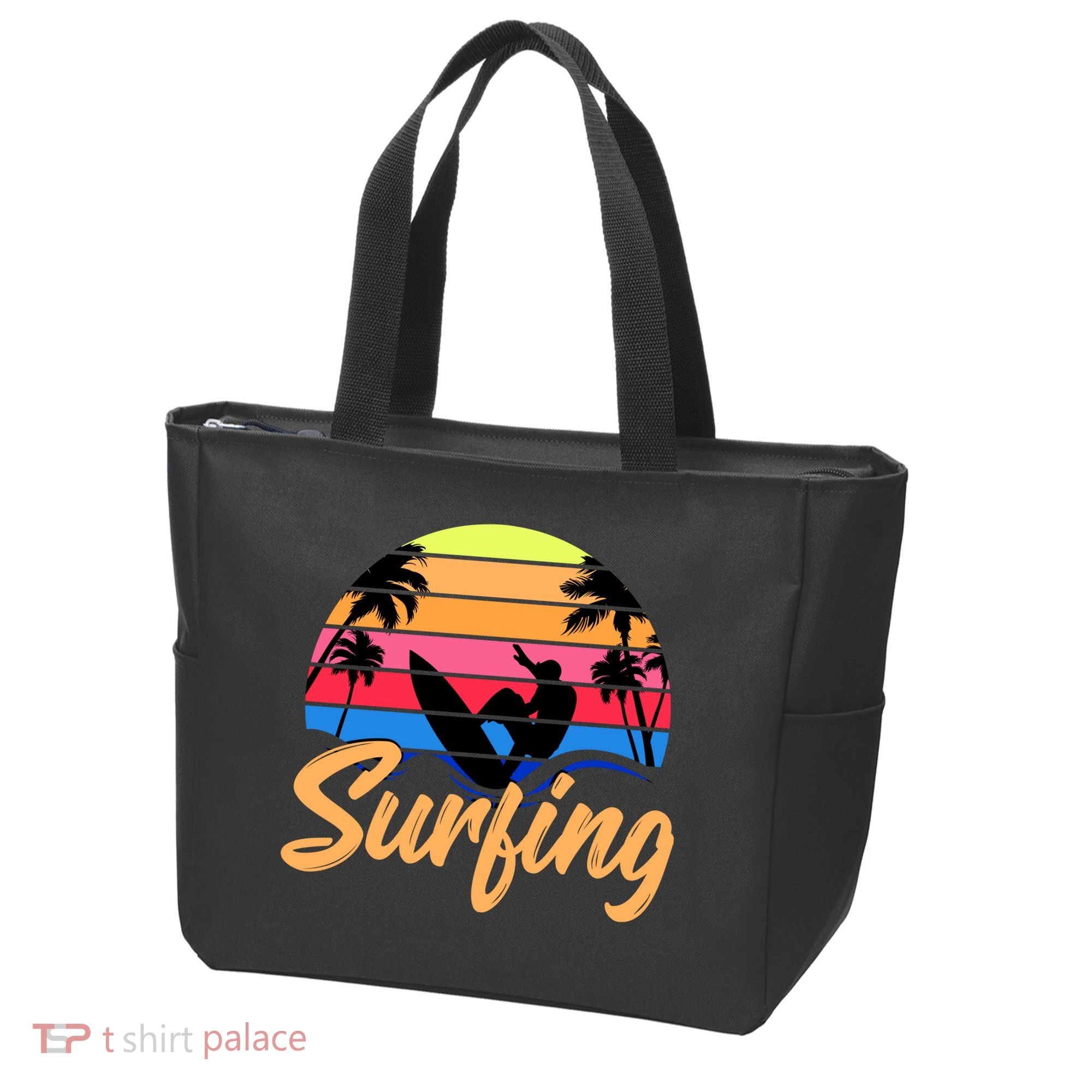 Retro Surfing Logo Tote Bag