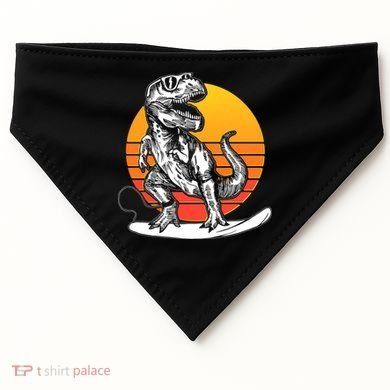 Retro Surfing T-Rex USA-Made Doggie Bandana