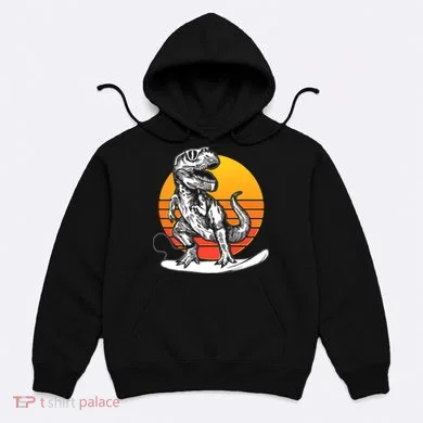Retro Surfing T-Rex Hoodie