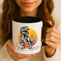 Retro Surfing T-Rex Coffee Mug thumb 3