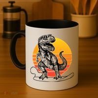 Retro Surfing T-Rex Coffee Mug thumb 4
