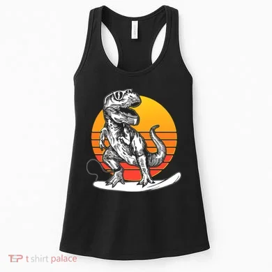 Retro Surfing T-Rex Women's Tank Top
