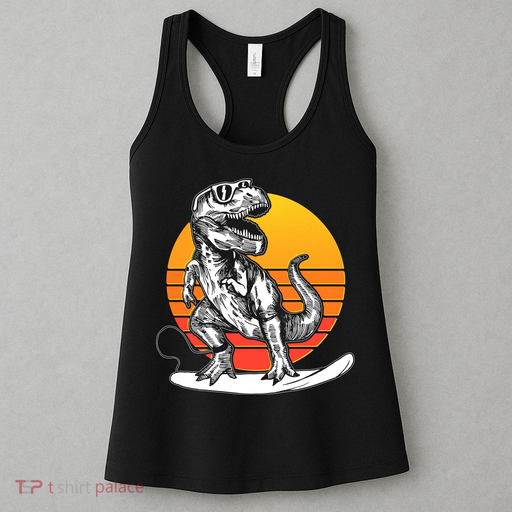 Retro Surfing T-Rex Women's Tank Top