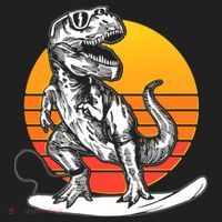 Retro Surfing T-Rex Hat thumb 2