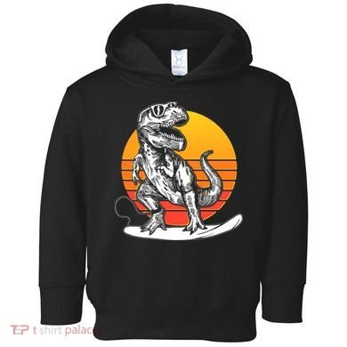 Retro Surfing T-Rex Toddler Hoodie