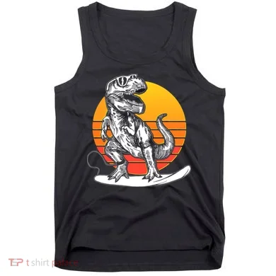 Retro Surfing T-Rex Tank Top