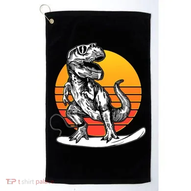 Retro Surfing T-Rex Golf Towel