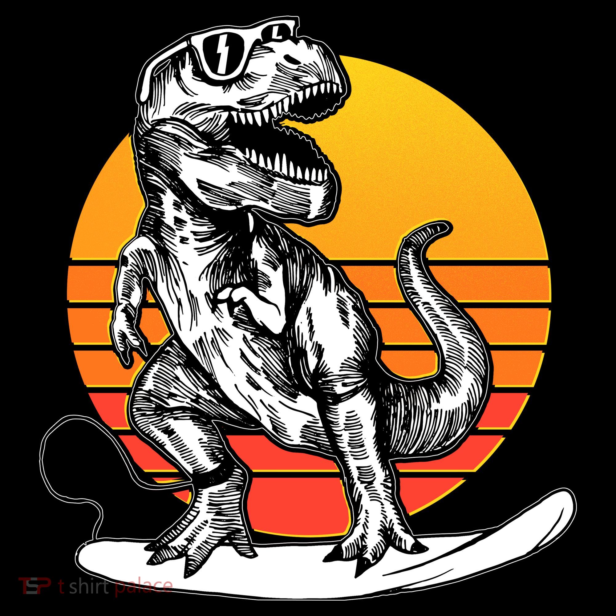 Retro Surfing T-Rex Women's T-Shirt