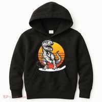 Retro Surfing T-Rex Kids Hoodie thumb 0