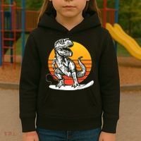 Retro Surfing T-Rex Kids Hoodie thumb 3