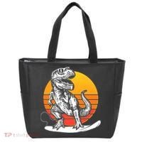 Retro Surfing T-Rex Tote Bag thumb 0