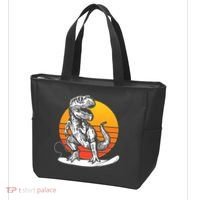 Retro Surfing T-Rex Tote Bag thumb 3