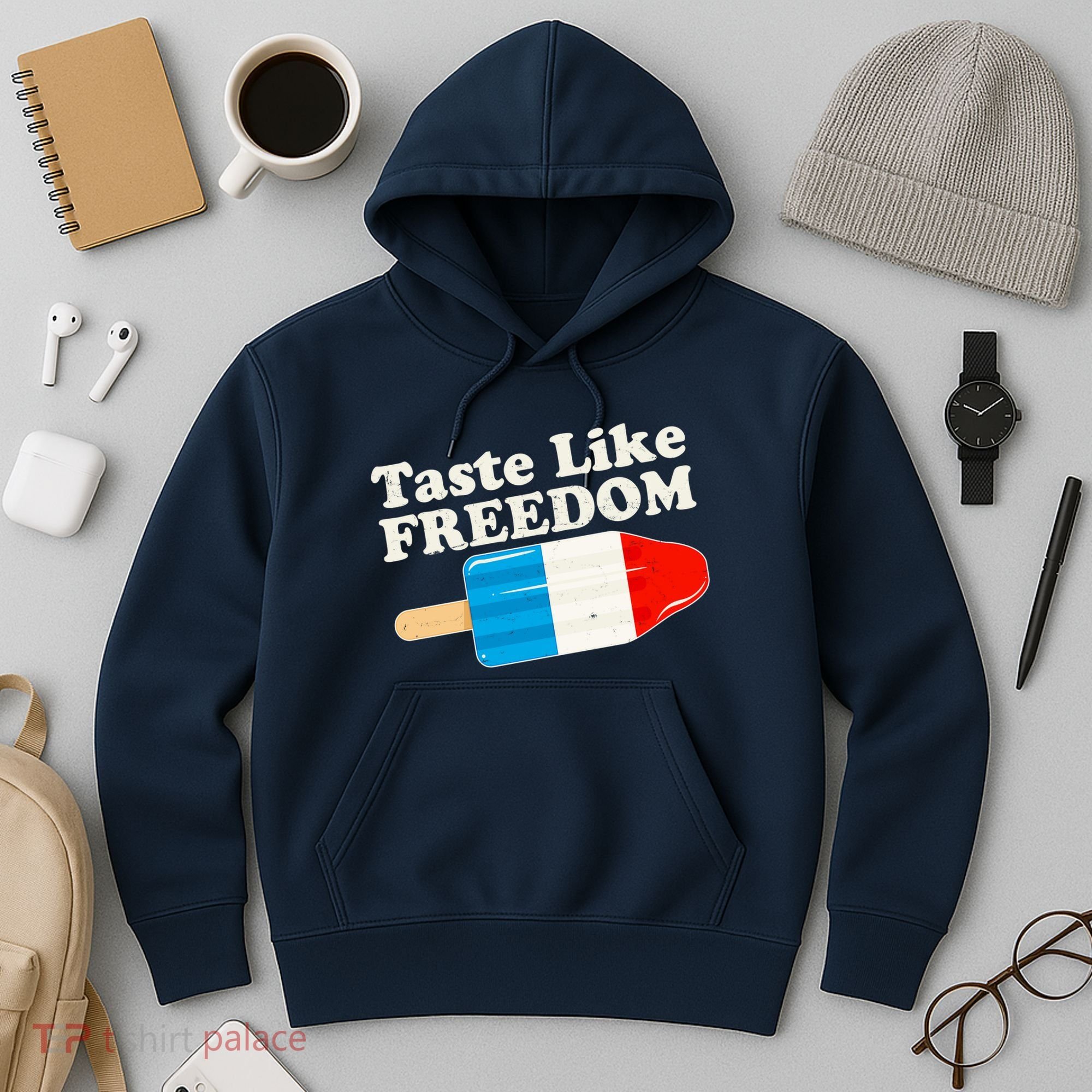 Retro Taste Like Freedom USA American Popsicle Hoodie