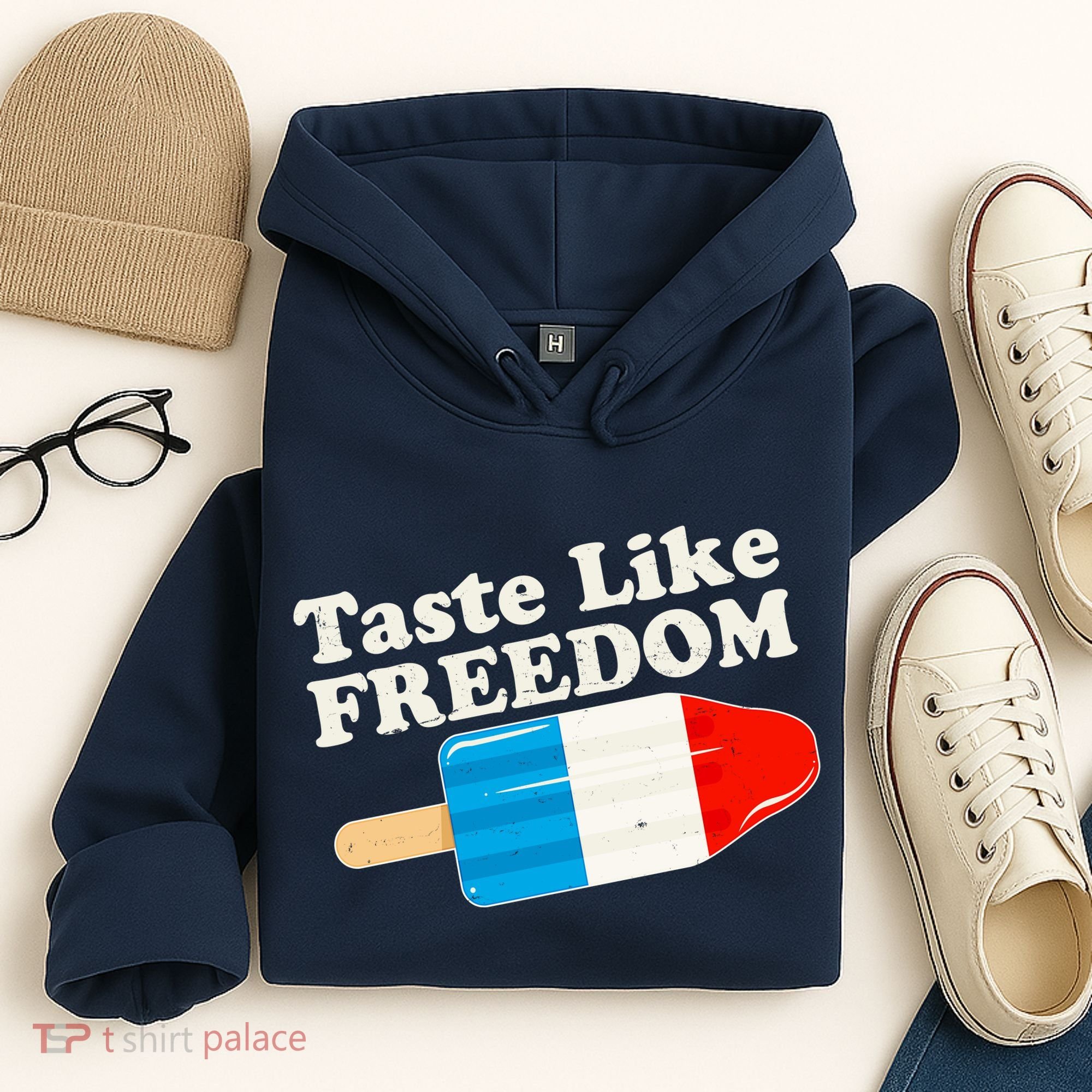Retro Taste Like Freedom USA American Popsicle Hoodie