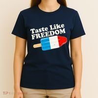 Retro Taste Like Freedom USA American Popsicle T-Shirt thumb 4