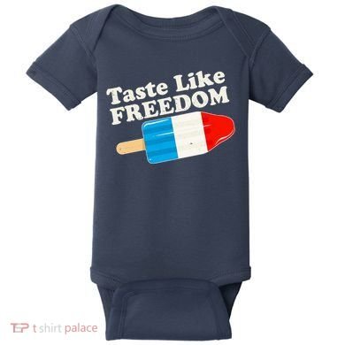Retro Taste Like Freedom USA American Popsicle Baby Bodysuit