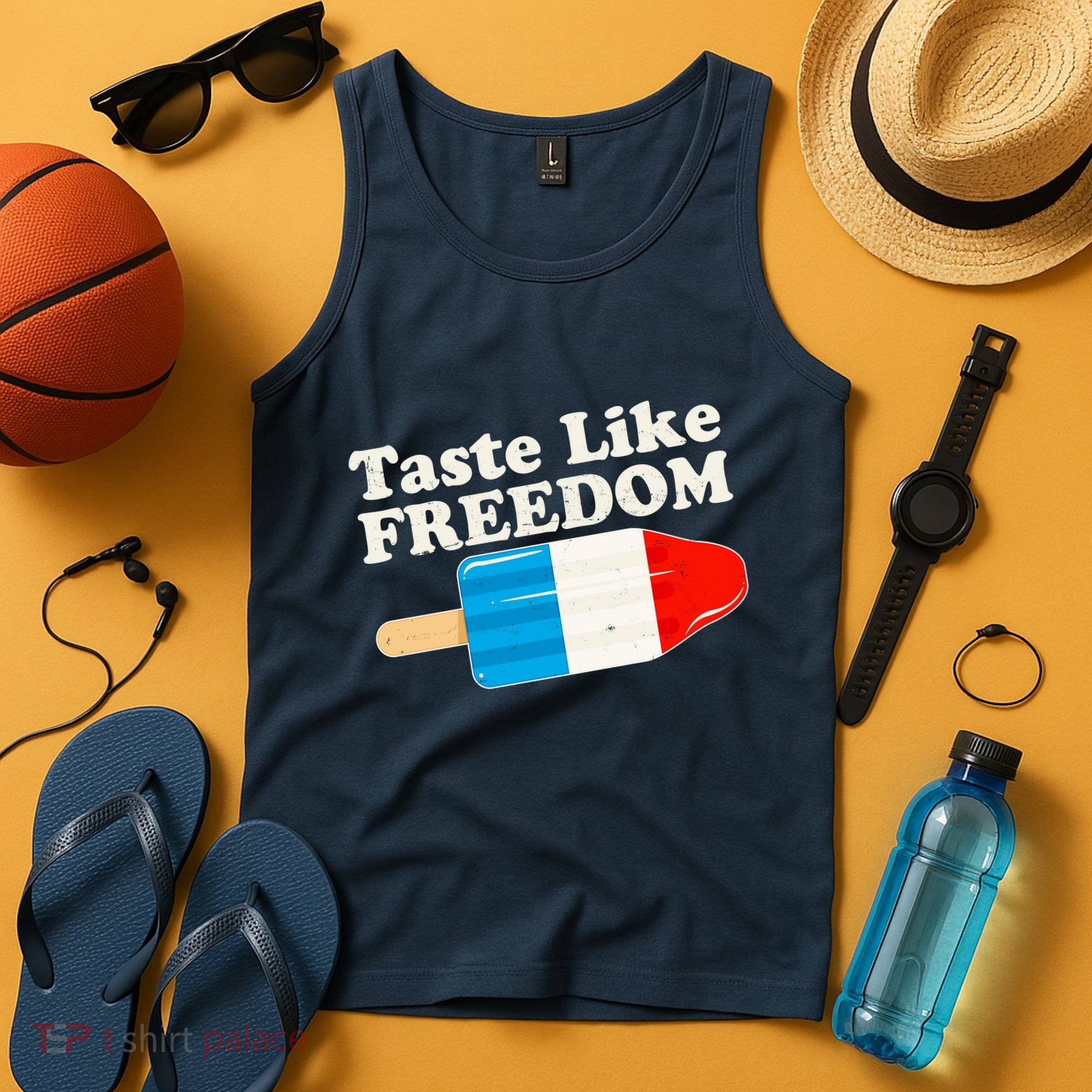 Retro Taste Like Freedom USA American Popsicle Tank Top