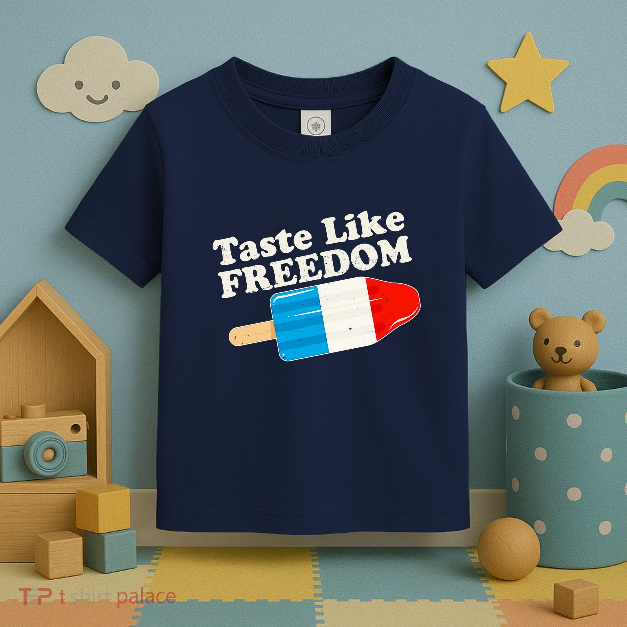 Retro Taste Like Freedom USA American Popsicle Toddler T-Shirt