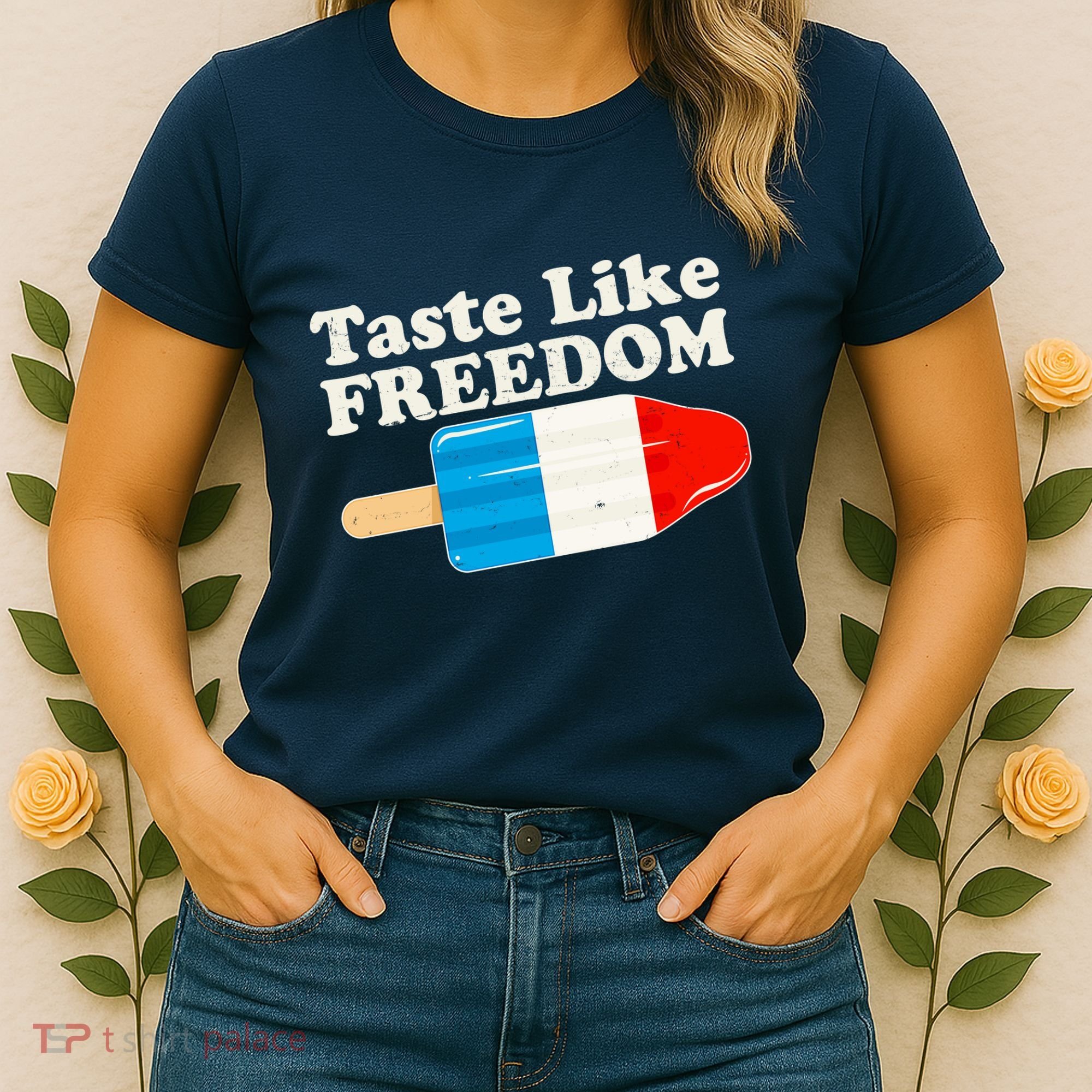 Retro Taste Like Freedom USA American Popsicle Women's T-Shirt