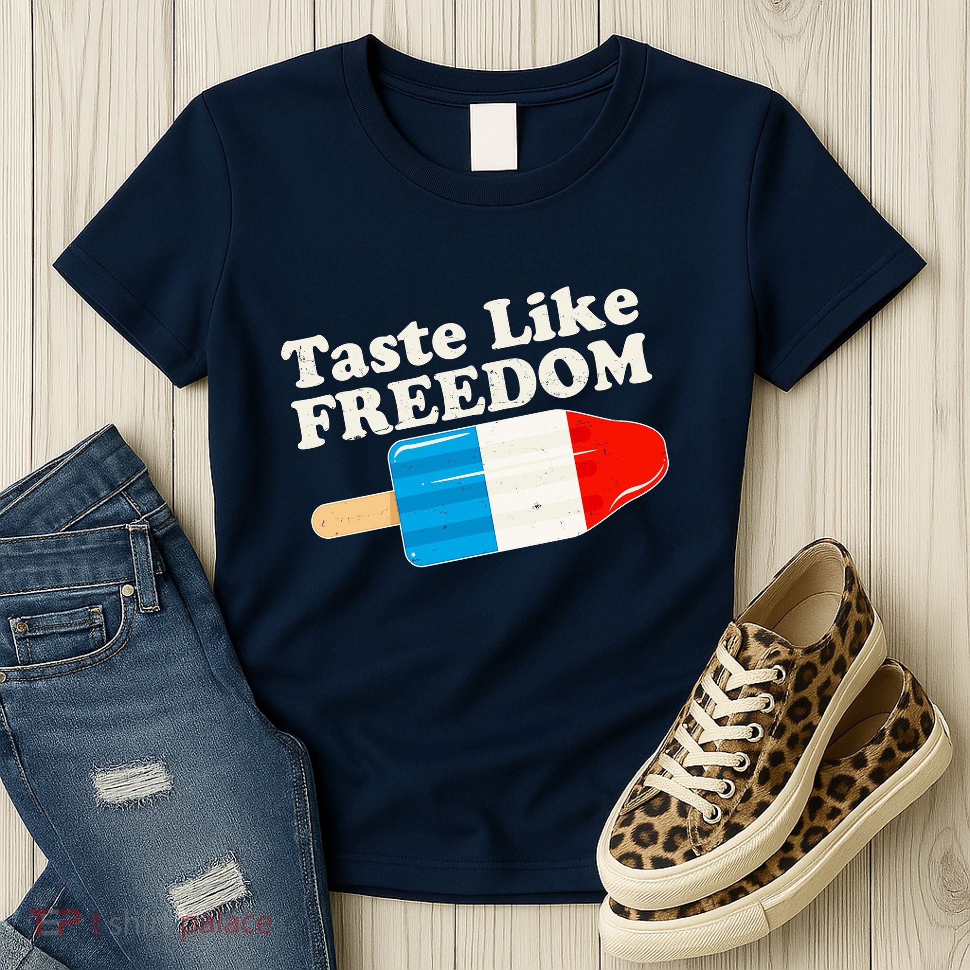 Retro Taste Like Freedom USA American Popsicle Women's T-Shirt