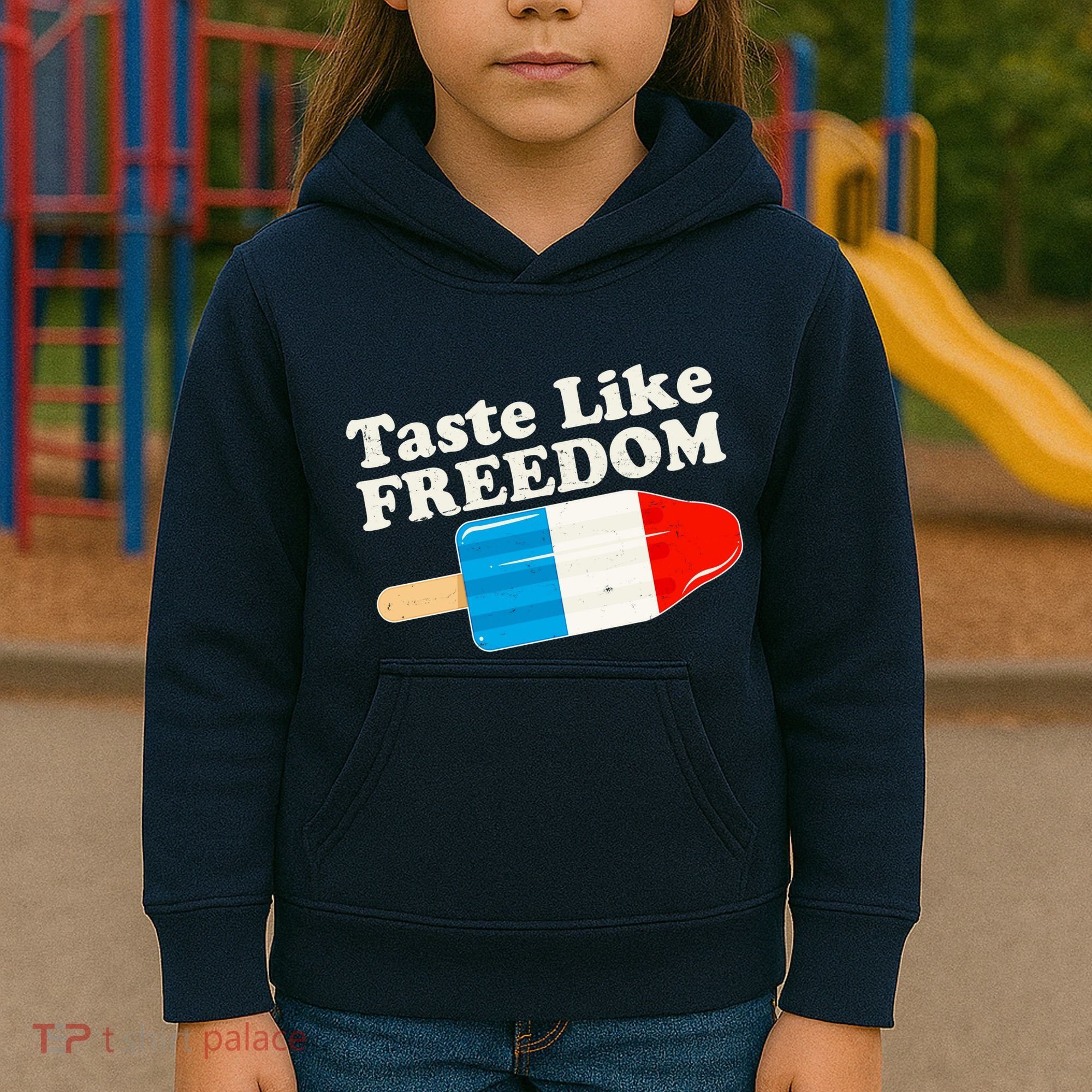 Retro Taste Like Freedom USA American Popsicle Kids Hoodie