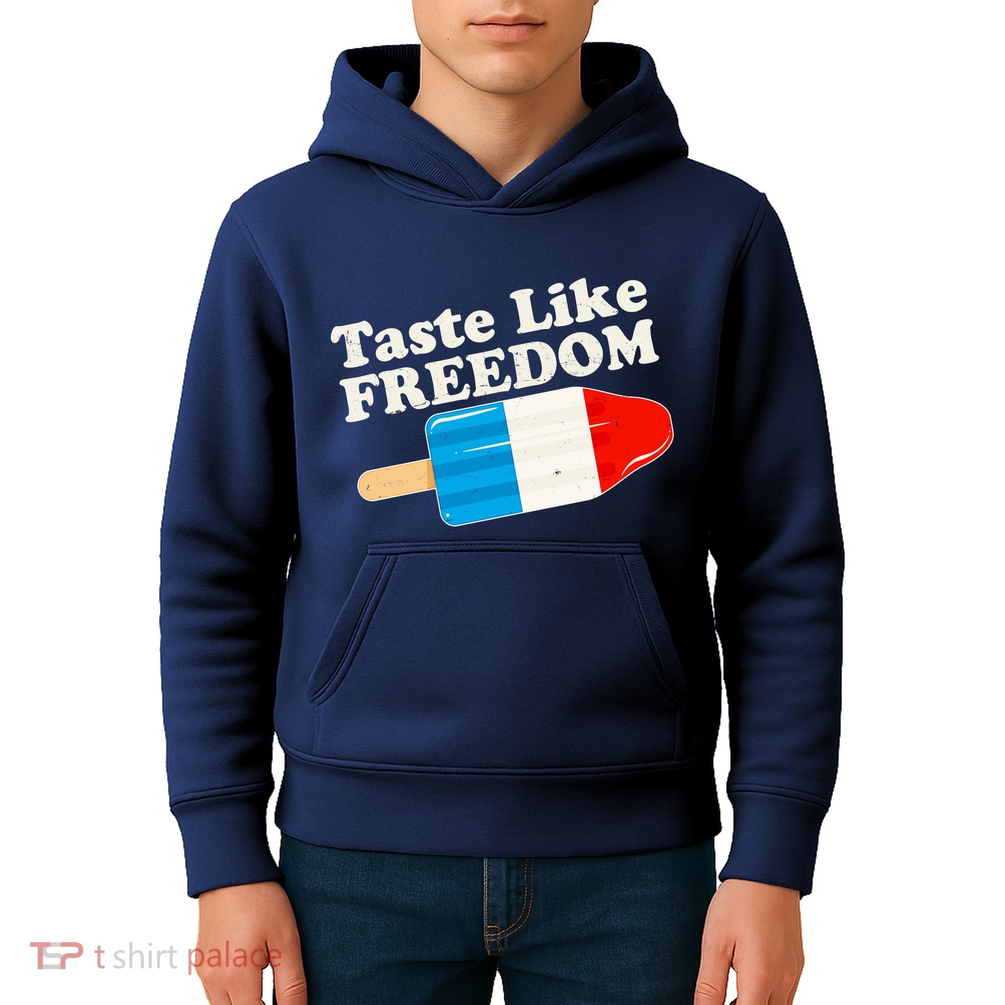 Retro Taste Like Freedom USA American Popsicle Kids Hoodie