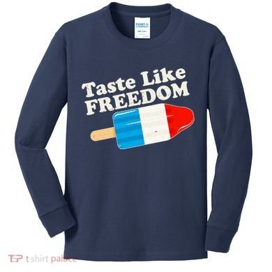 Retro Taste Like Freedom USA American Popsicle Kids Long Sleeve Shirt