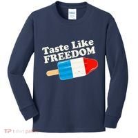 Retro Taste Like Freedom USA American Popsicle Kids Long Sleeve Shirt thumb 0