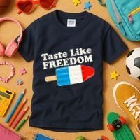 Retro Taste Like Freedom USA American Popsicle Kids T-Shirt thumb 3