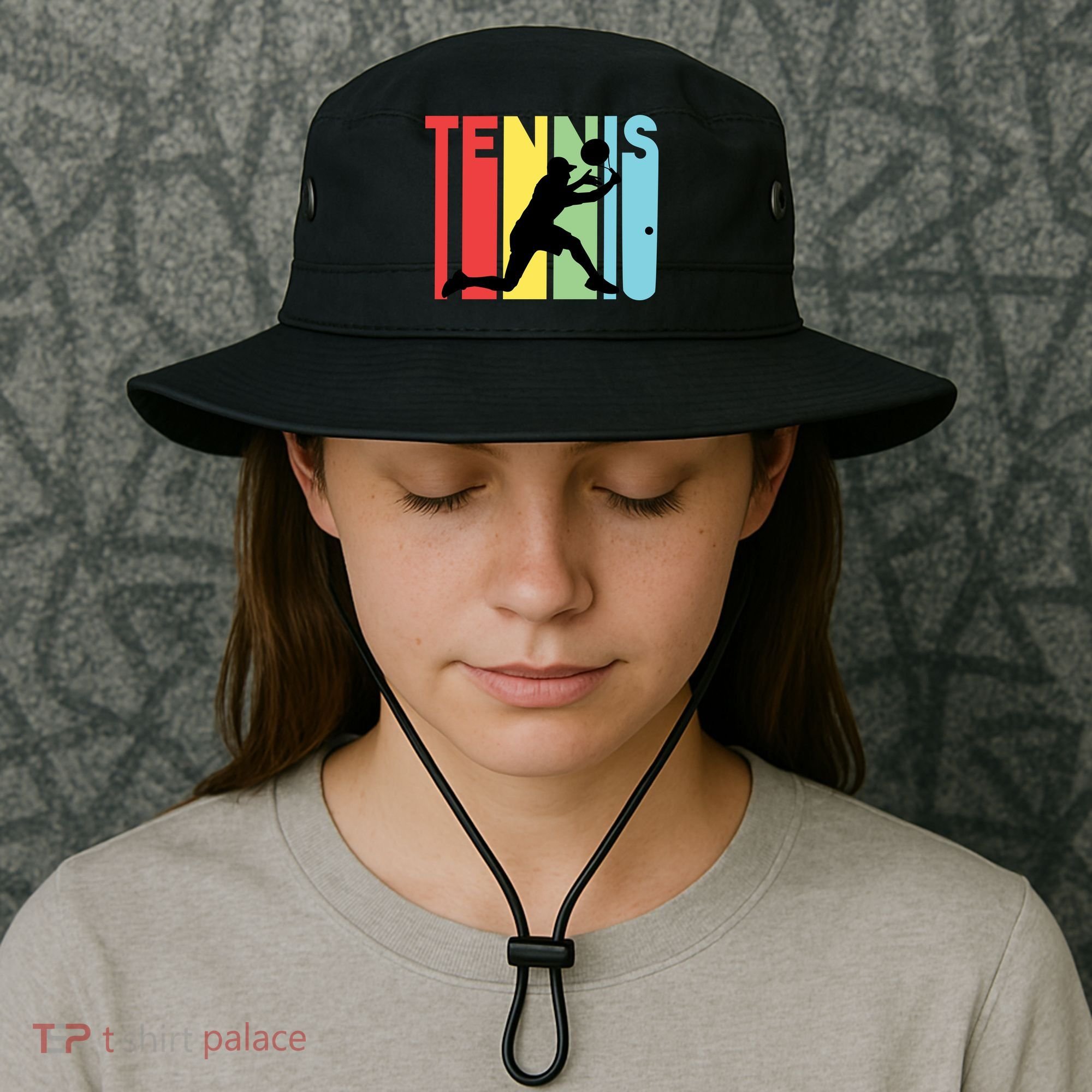 Retro Tennis Logo Bucket Hat