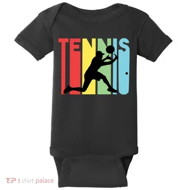 Retro Tennis Logo Baby Bodysuit