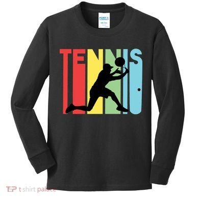 Retro Tennis Logo Kids Long Sleeve Shirt