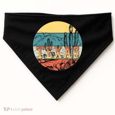 Retro Texas Desert Emblem USA-Made Doggie Bandana