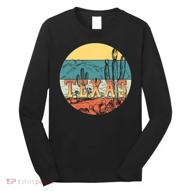 Retro Texas Desert Emblem Long Sleeve Shirt