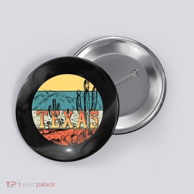 Retro Texas Desert Emblem Button
