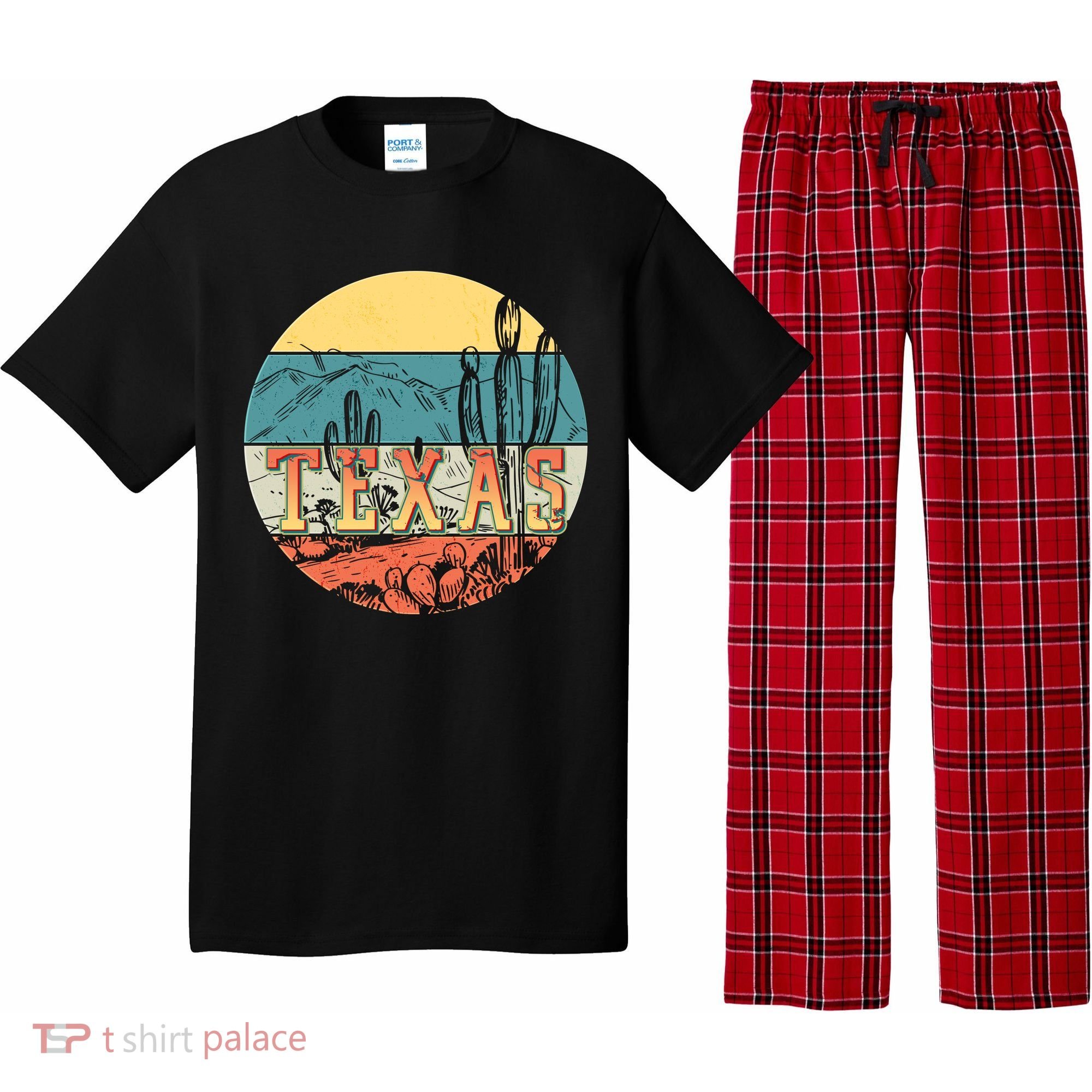 Retro Texas Desert Emblem Pajama Set