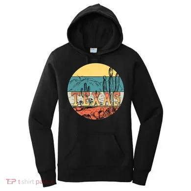 Retro Texas Desert Emblem Women's Hoodie